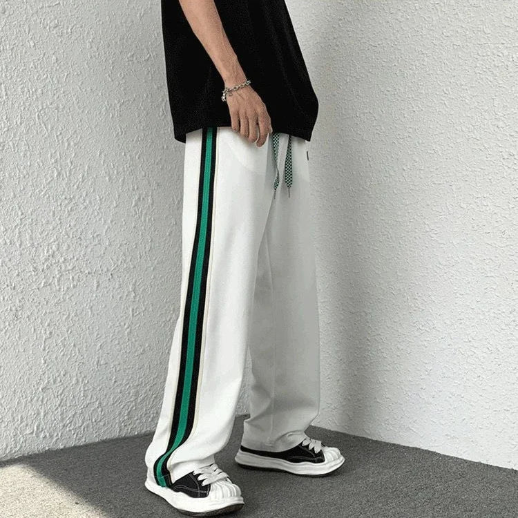 Men's Sweatpants Wide Leg Trousers Stripe Man Sweat Pants Athletic Track Sport Black Baggy Trend Popular Tracksuit Bottoms Y2k