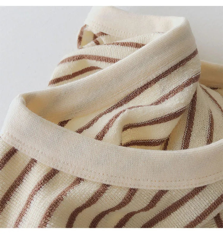 Love Embroidery Striped Sweatshirt  Women Autumn Loose Fit Slimming Round Neck Long Sleeved Tops