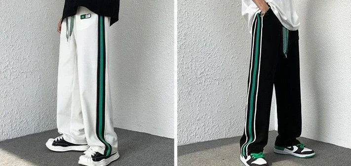 Men's Sweatpants Wide Leg Trousers Stripe Man Sweat Pants Athletic Track Sport Black Baggy Trend Popular Tracksuit Bottoms Y2k